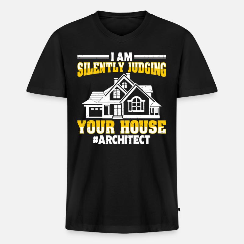 Architekt - Männer Premium Bio T-Shirt mit V-Ausschnitt - Schwarz