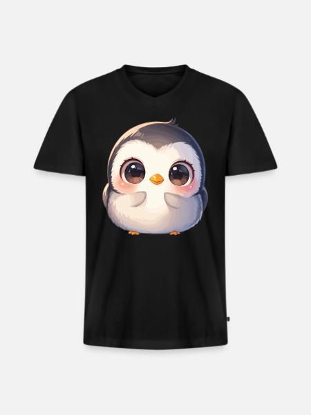 Penguins Penguin - Men's Premium Organic T-shirt with V-neck - black