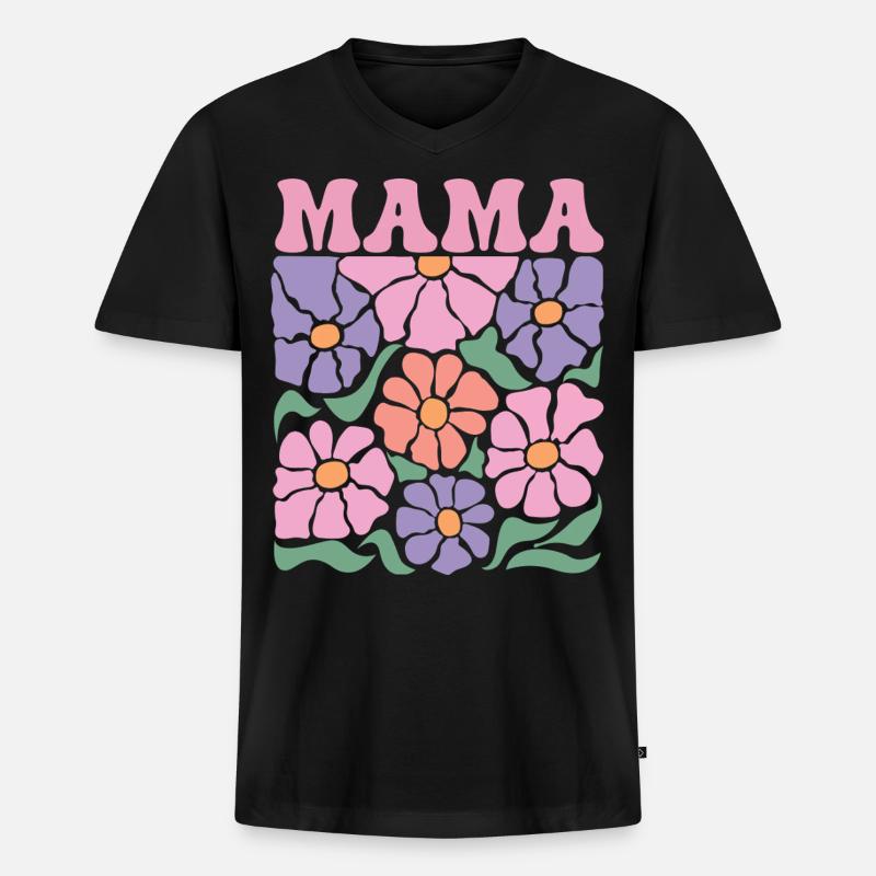 Mama - Männer Premium Bio T-Shirt mit V-Ausschnitt - Schwarz