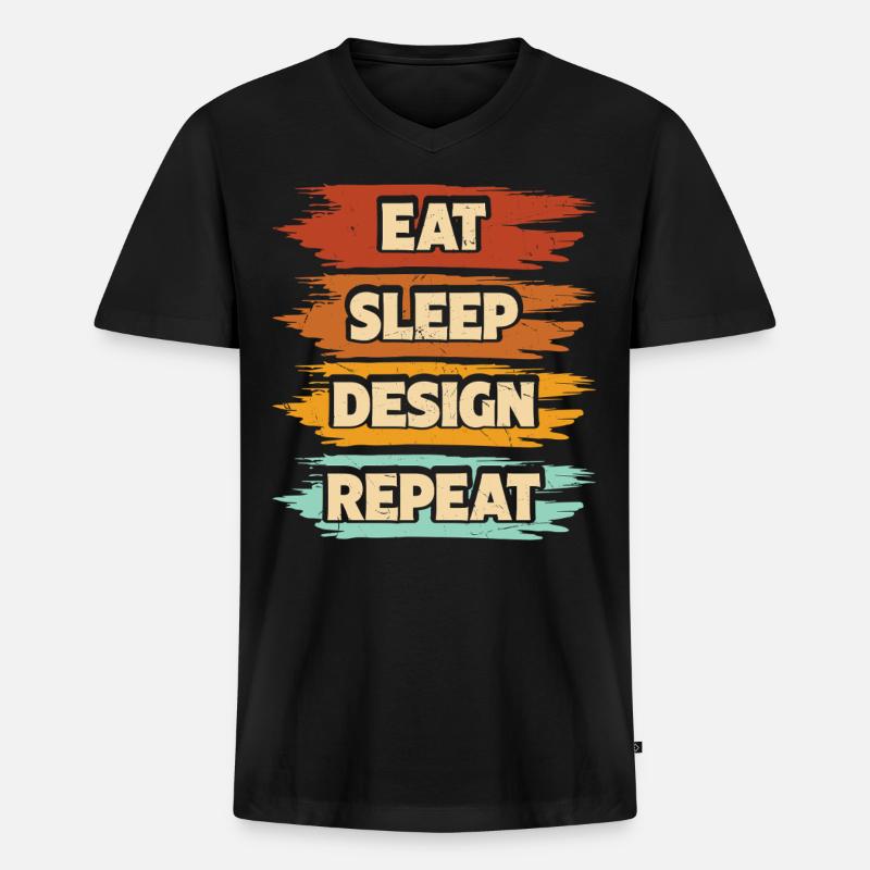Architekt - Männer Premium Bio T-Shirt mit V-Ausschnitt - Schwarz