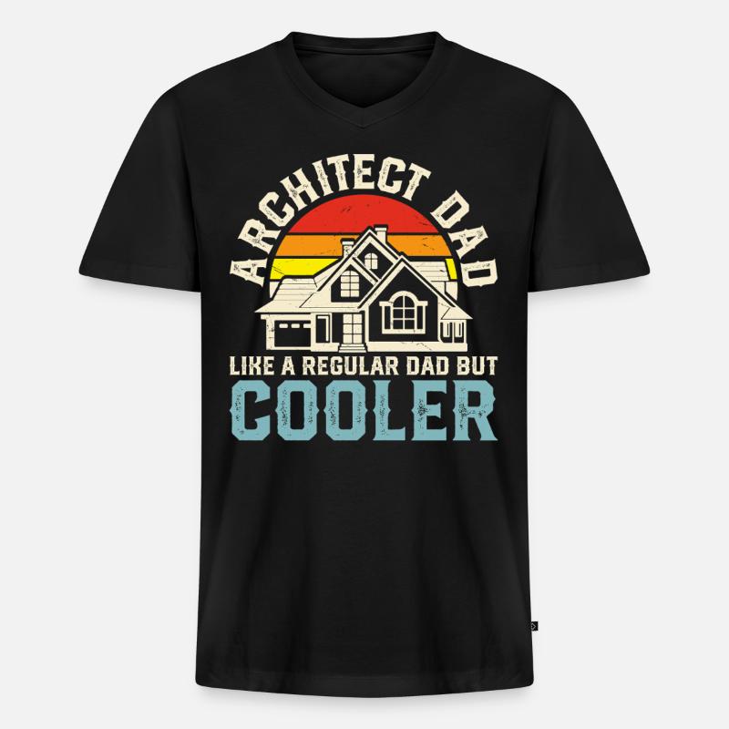 Architekt - Männer Premium Bio T-Shirt mit V-Ausschnitt - Schwarz