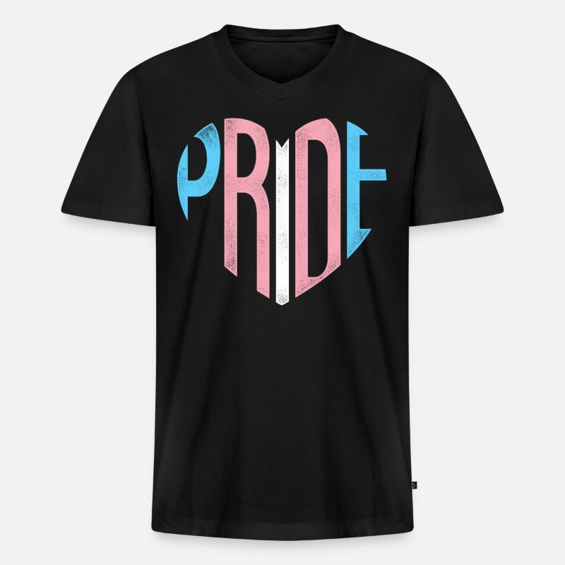 Transgender Trans LGBT Pride - Männer Premium Bio T-Shirt mit V-Ausschnitt - Schwarz
