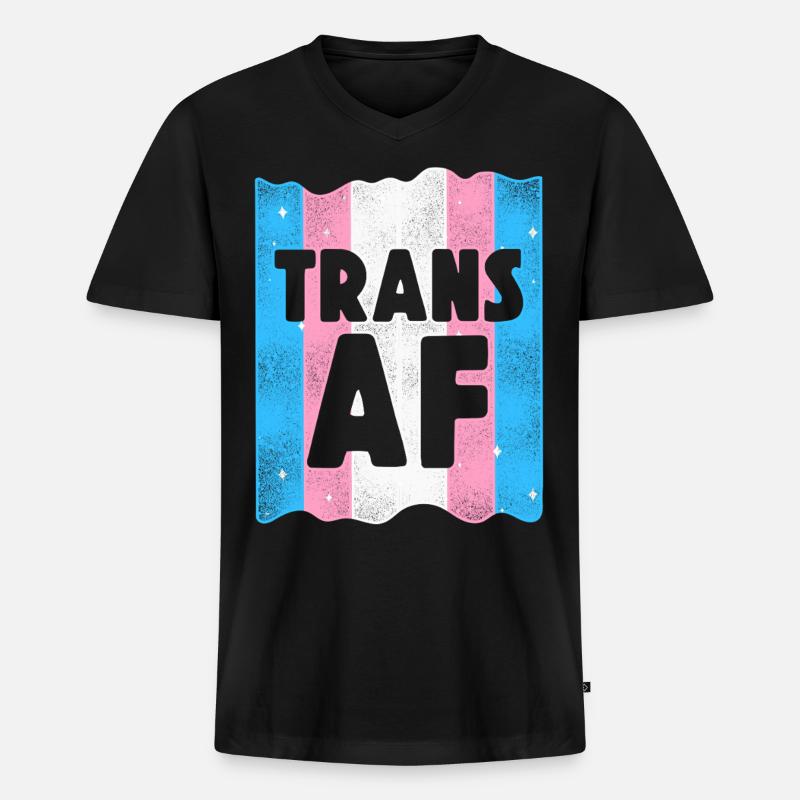 Transgender Trans LGBT Pride - Männer Premium Bio T-Shirt mit V-Ausschnitt - Schwarz