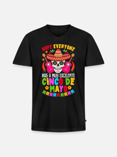 Cino de Mayo - Men's Premium Organic T-shirt with V-neck - black