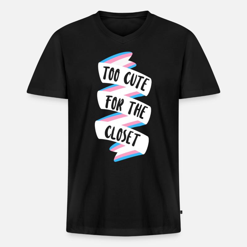 Transgender Trans LGBT Pride - Männer Premium Bio T-Shirt mit V-Ausschnitt - Schwarz
