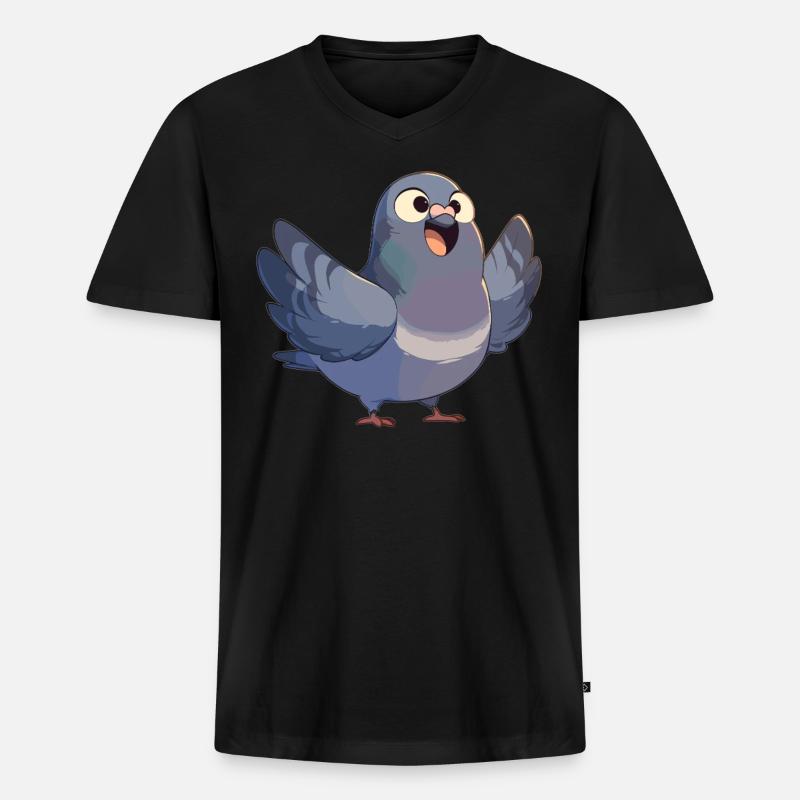 Tauben Taube - Männer Premium Bio T-Shirt mit V-Ausschnitt - Schwarz