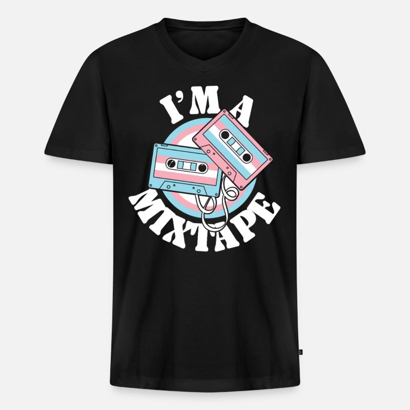 Transgender Trans LGBT Pride - Männer Premium Bio T-Shirt mit V-Ausschnitt - Schwarz
