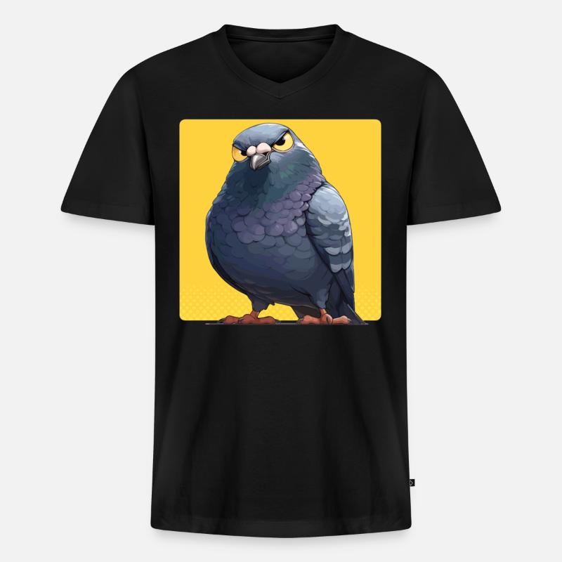 Tauben Taube - Männer Premium Bio T-Shirt mit V-Ausschnitt - Schwarz