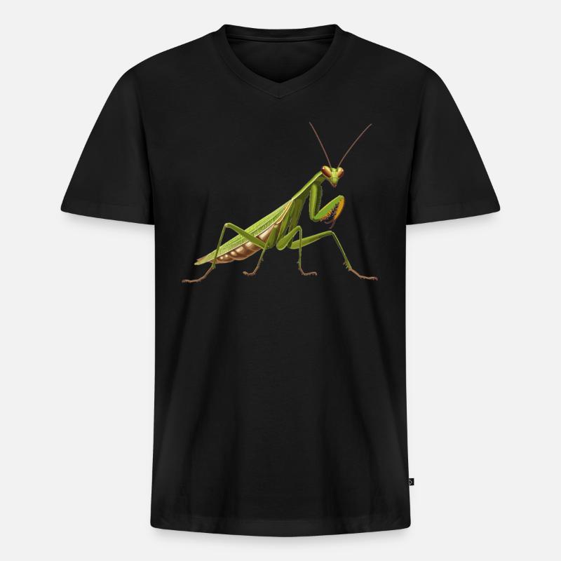 Gottesanbeterinnenen Gottesanbeterin - Männer Premium Bio T-Shirt mit V-Ausschnitt - Schwarz