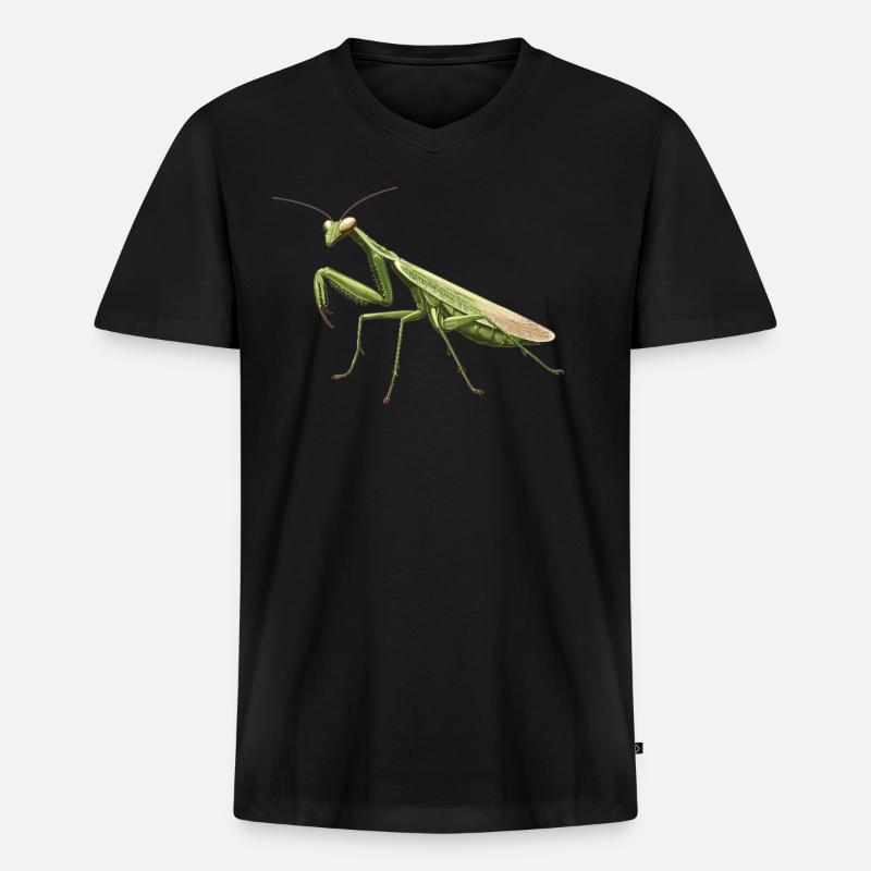 Gottesanbeterinnenen Gottesanbeterin - Männer Premium Bio T-Shirt mit V-Ausschnitt - Schwarz