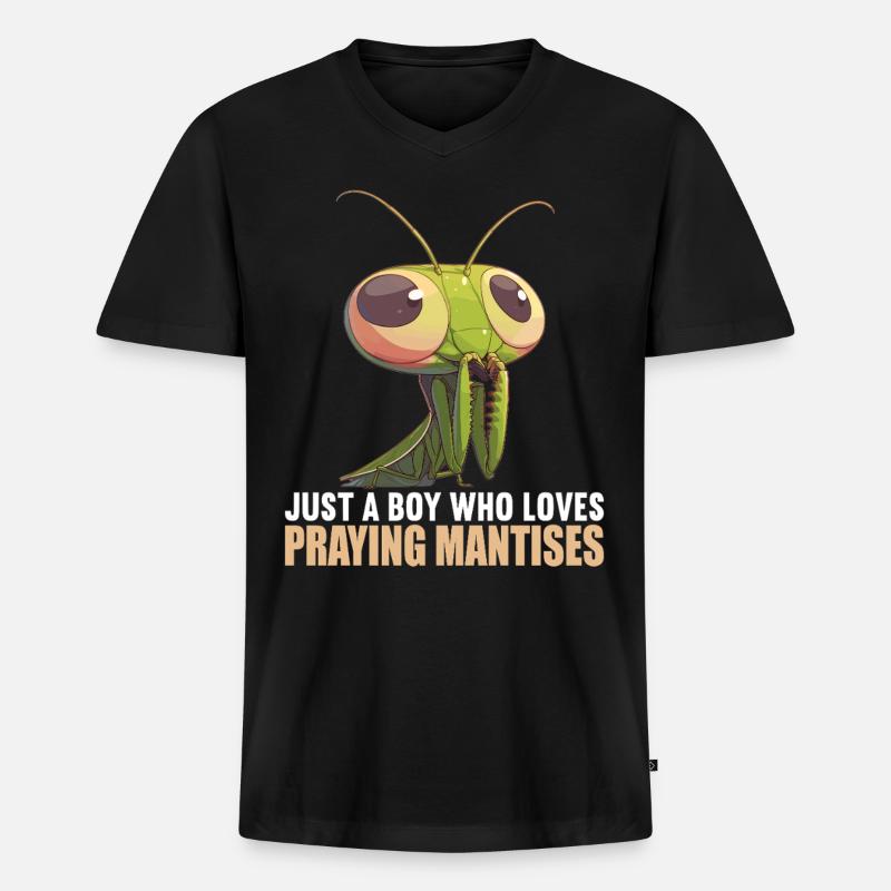 Gottesanbeterinnenen Gottesanbeterin - Männer Premium Bio T-Shirt mit V-Ausschnitt - Schwarz