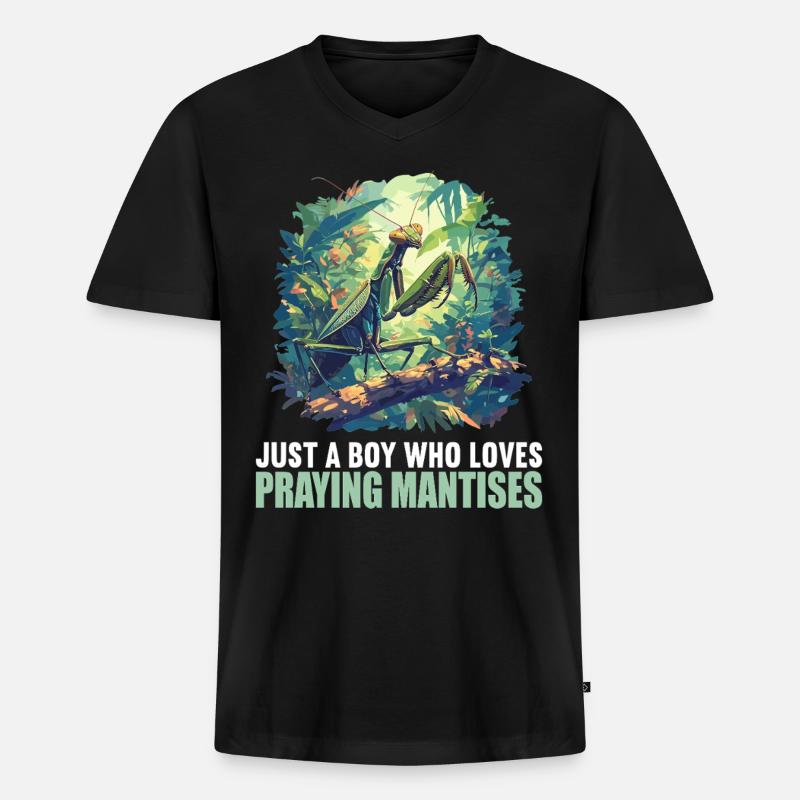 Gottesanbeterinnenen Gottesanbeterin - Männer Premium Bio T-Shirt mit V-Ausschnitt - Schwarz