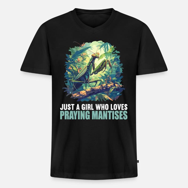 Gottesanbeterinnenen Gottesanbeterin - Männer Premium Bio T-Shirt mit V-Ausschnitt - Schwarz