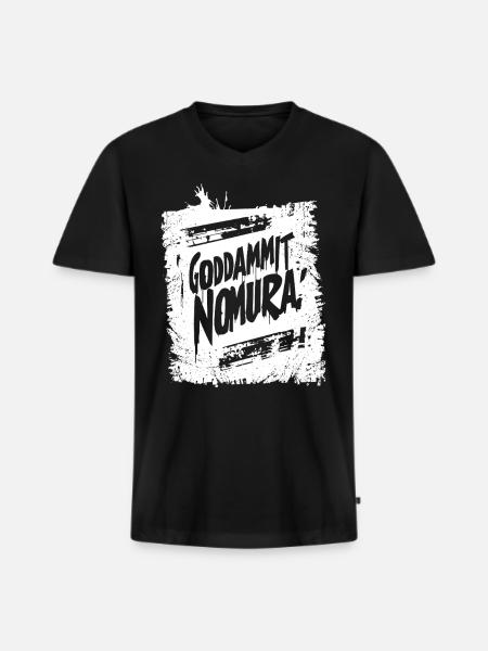 Goddammit Nomura – Graffiti Design - Men's Premium Organic T-shirt with V-neck - black