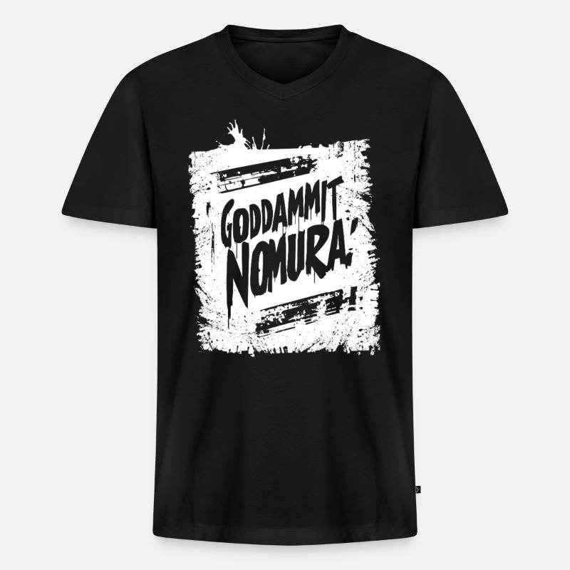 Goddammit Nomura – Graffiti Design - Männer Premium Bio T-Shirt mit V-Ausschnitt - Schwarz