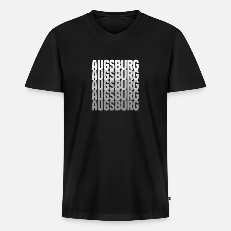 Augsburg - Männer Premium Bio T-Shirt mit V-Ausschnitt - Schwarz