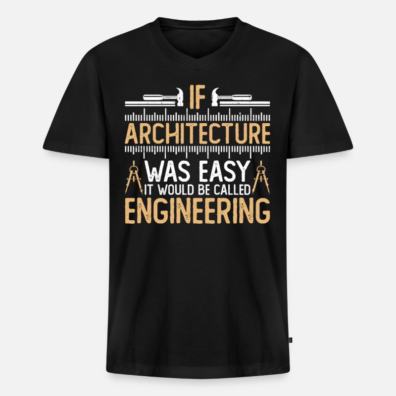Architekt - Männer Premium Bio T-Shirt mit V-Ausschnitt - Schwarz