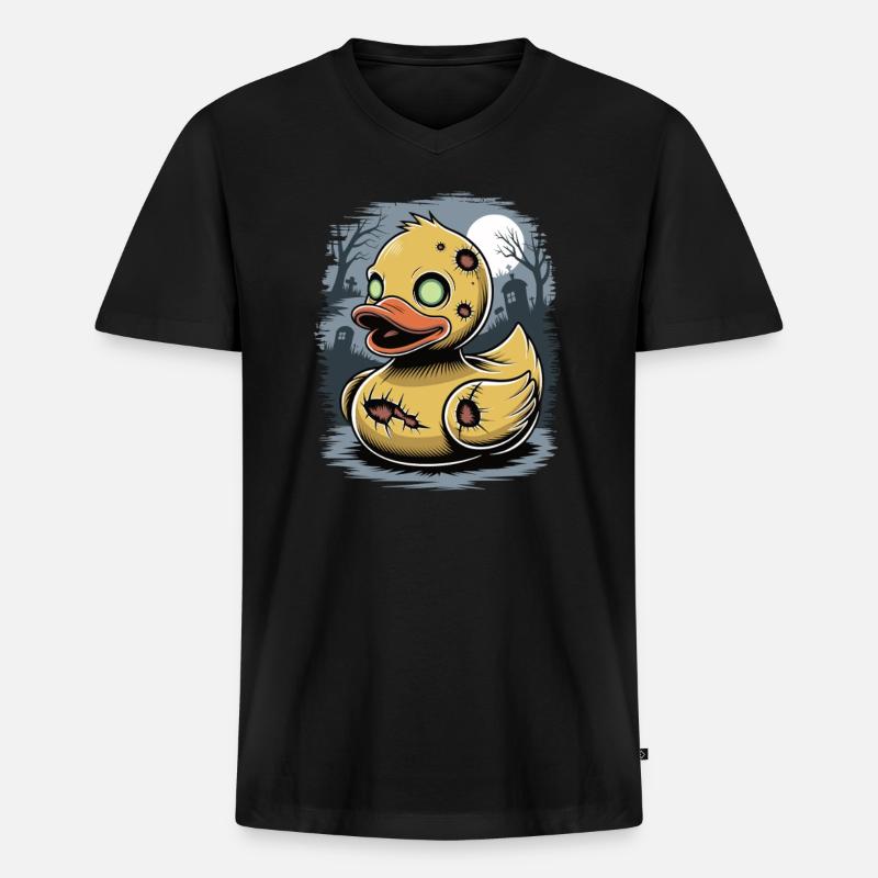 Zombie gummiente - Männer Premium Bio T-Shirt mit V-Ausschnitt - Schwarz