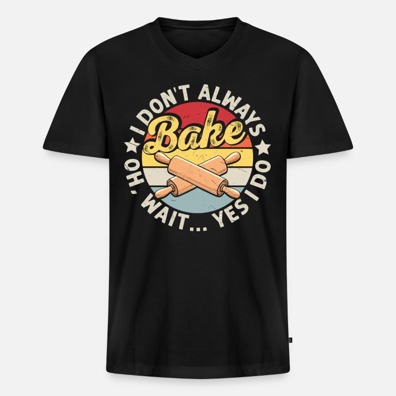 Backen - Männer Premium Bio T-Shirt mit V-Ausschnitt - Schwarz