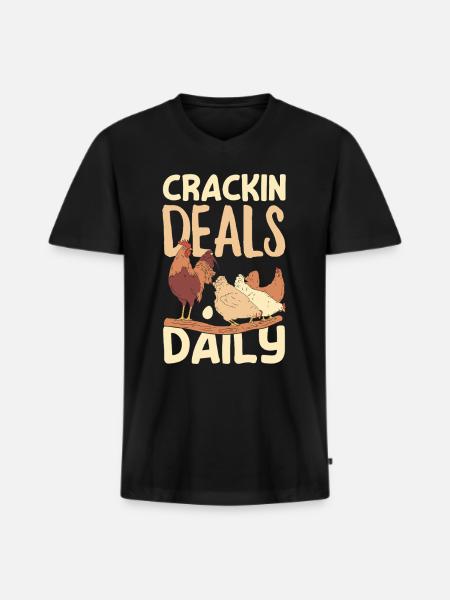 Unterstützen Sie lokale Eierhändler - Männer Premium Bio T-Shirt mit V-Ausschnitt - Schwarz