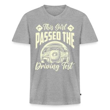 Driving School Driving Instructor - Men's Premium Organic T-shirt with V-neck - heather grey - Front