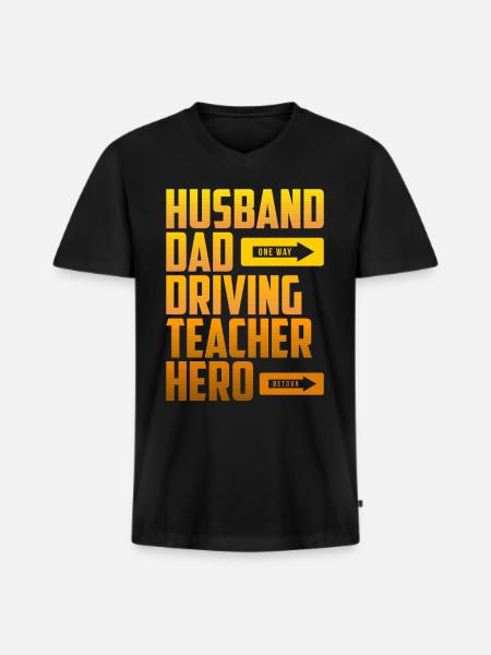 Fahrschule Fahrlehrer - Männer Premium Bio T-Shirt mit V-Ausschnitt - Schwarz