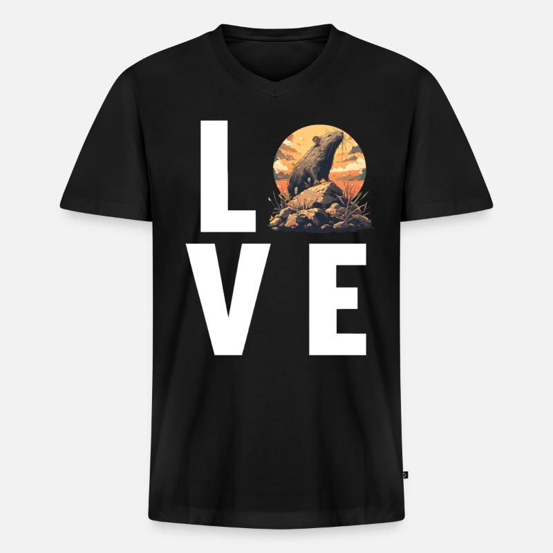Ratten Ratte - Männer Premium Bio T-Shirt mit V-Ausschnitt - Schwarz