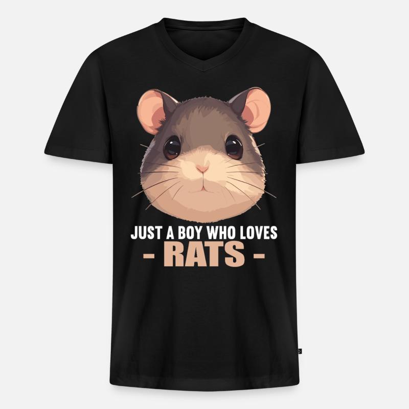 Ratten Ratte - Männer Premium Bio T-Shirt mit V-Ausschnitt - Schwarz
