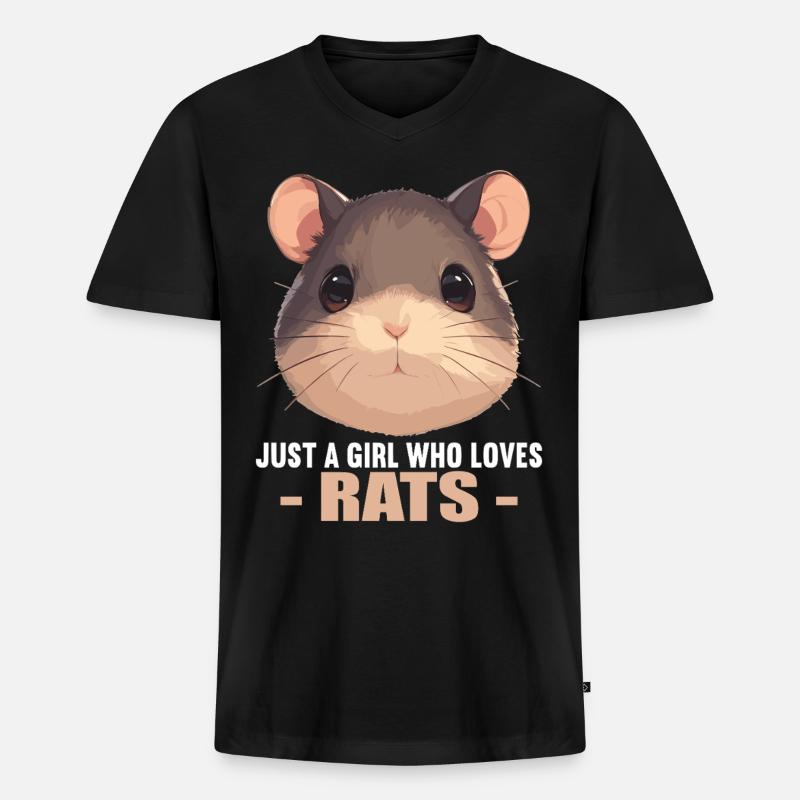 Ratten Ratte - Männer Premium Bio T-Shirt mit V-Ausschnitt - Schwarz