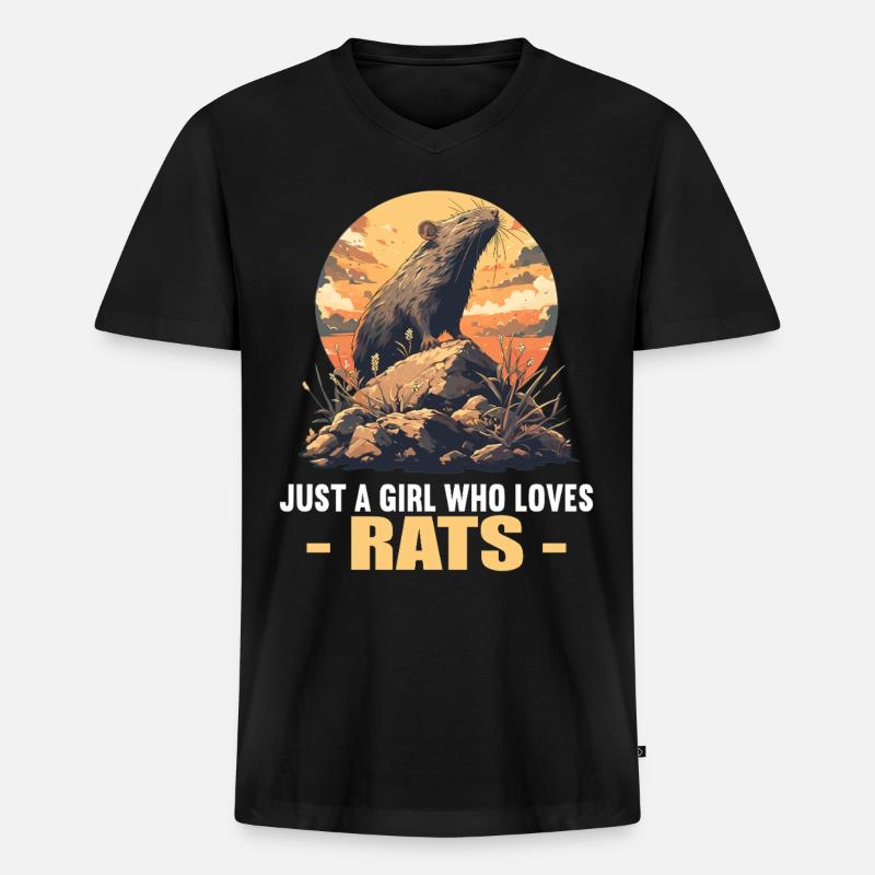 Ratten Ratte - Männer Premium Bio T-Shirt mit V-Ausschnitt - Schwarz