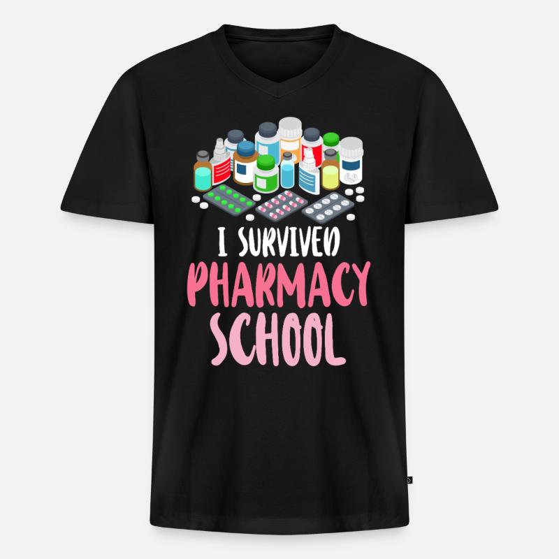 Pharmacy Tech Technician - Männer Premium Bio T-Shirt mit V-Ausschnitt - Schwarz