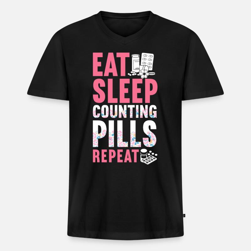 Pharmacy Tech Technician - Männer Premium Bio T-Shirt mit V-Ausschnitt - Schwarz