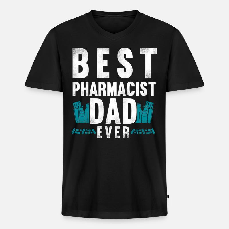 Pharmacy Tech Technician - Männer Premium Bio T-Shirt mit V-Ausschnitt - Schwarz