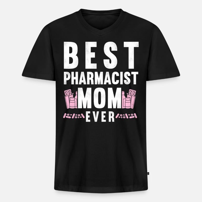 Pharmacy Tech Technician - Männer Premium Bio T-Shirt mit V-Ausschnitt - Schwarz