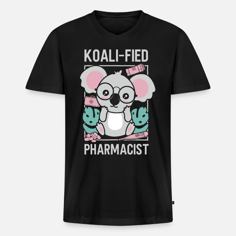 Pharmacy Tech Technician - Männer Premium Bio T-Shirt mit V-Ausschnitt - Schwarz