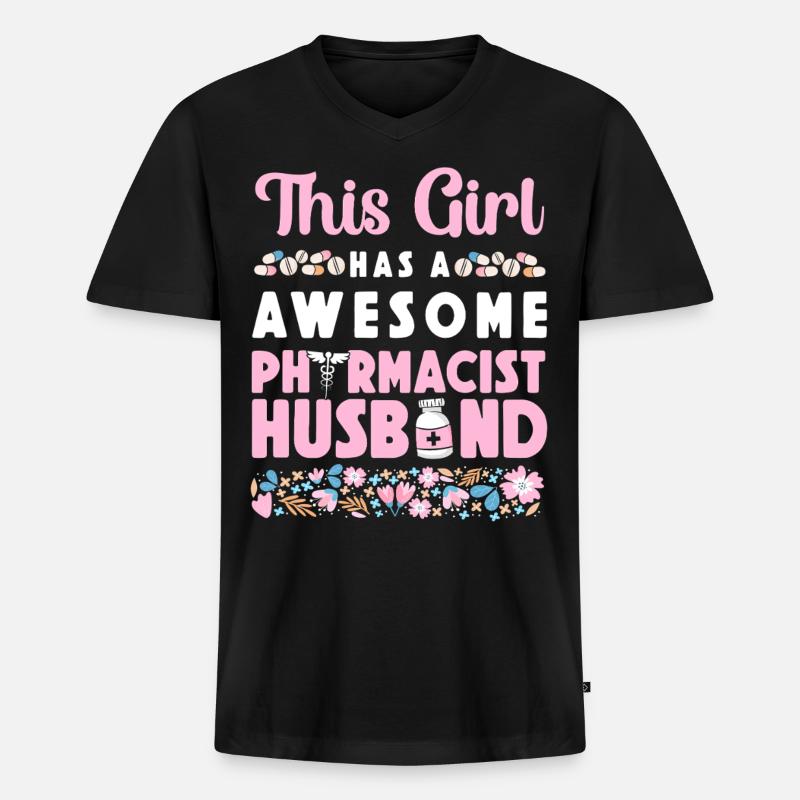 Pharmacy Tech Technician - Männer Premium Bio T-Shirt mit V-Ausschnitt - Schwarz