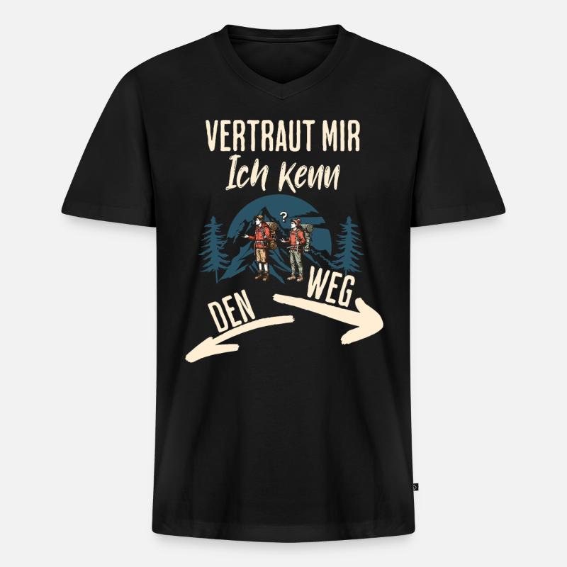 Wander - Men's Premium Organic T-shirt with V-neck - black