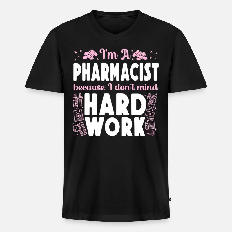 Pharmacy Tech Technician - Männer Premium Bio T-Shirt mit V-Ausschnitt - Schwarz