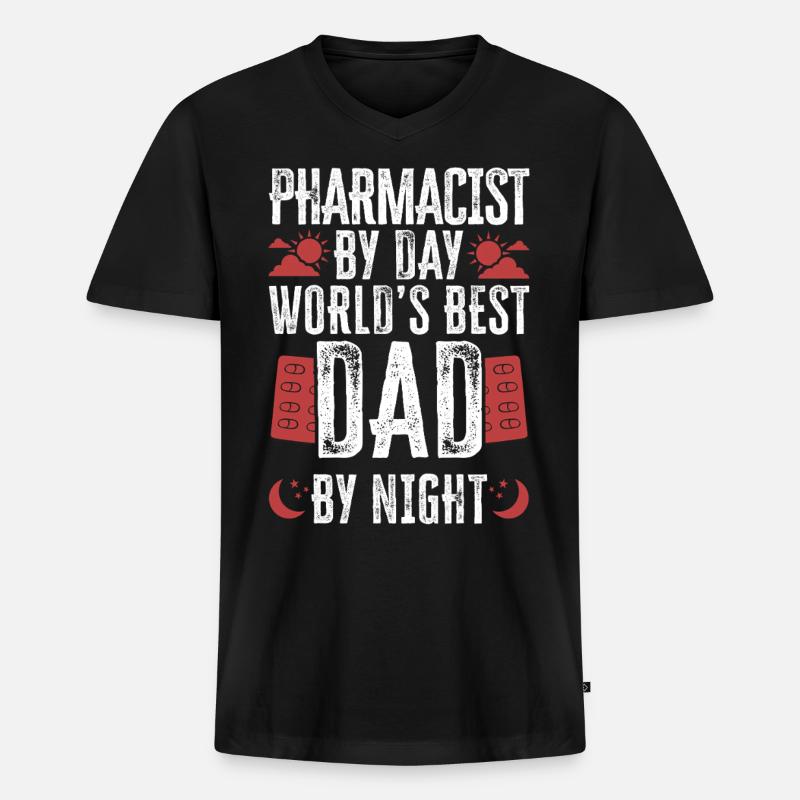 Pharmacy Tech Technician - Männer Premium Bio T-Shirt mit V-Ausschnitt - Schwarz