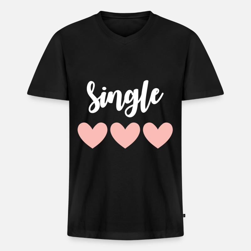 Single - Männer Premium Bio T-Shirt mit V-Ausschnitt - Schwarz