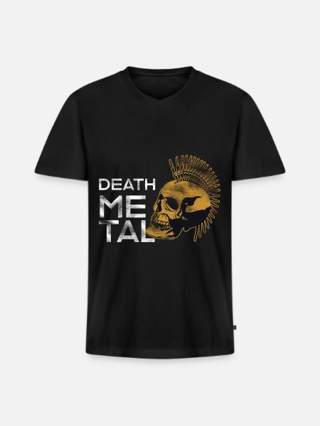 Heavy Metal - Männer Premium Bio T-Shirt mit V-Ausschnitt - Schwarz