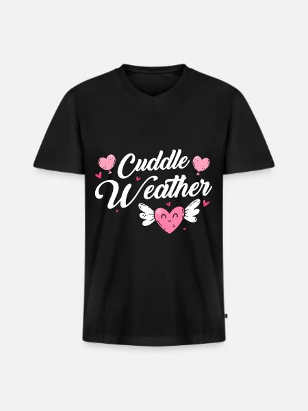 Liebe Umarmung Kinder - Männer Premium Bio T-Shirt mit V-Ausschnitt - Schwarz