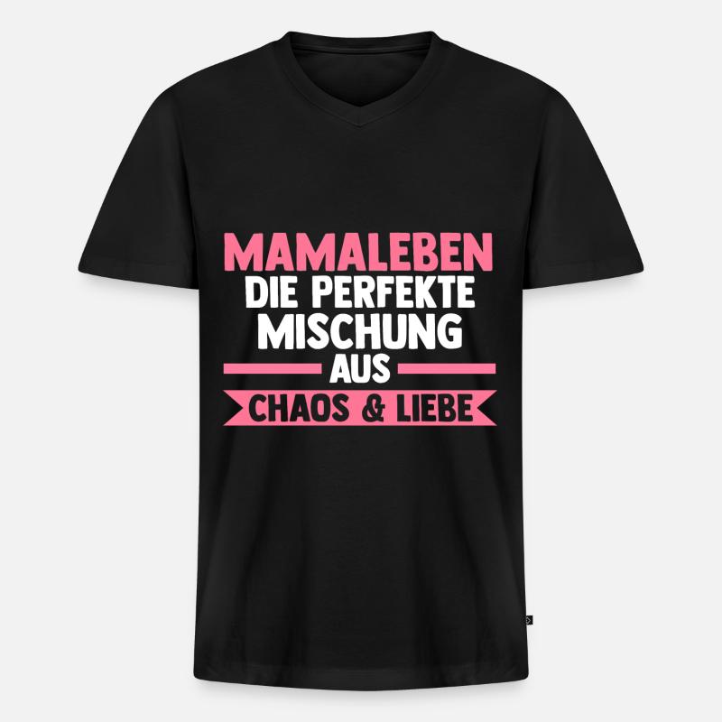 Mutter Mama - Männer Premium Bio T-Shirt mit V-Ausschnitt - Schwarz