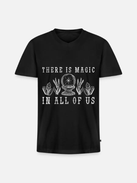 Signs, shapes, elements, moon phase - Men's Premium Organic T-shirt with V-neck - black