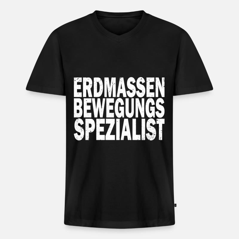 Bagger Baggerfahrer Baggerwagen - Männer Premium Bio T-Shirt mit V-Ausschnitt - Schwarz