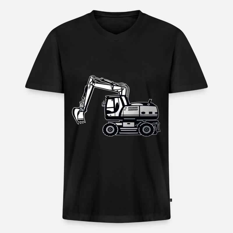 Bagger - Männer Premium Bio T-Shirt mit V-Ausschnitt - Schwarz