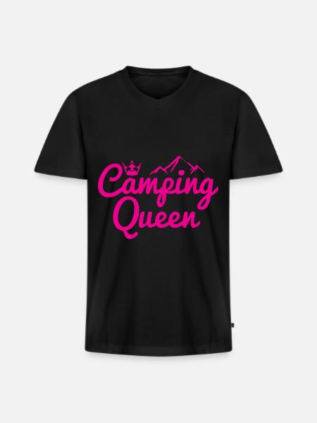 Camping Queen Krone Berg - Men's Premium Organic T-shirt with V-neck - black
