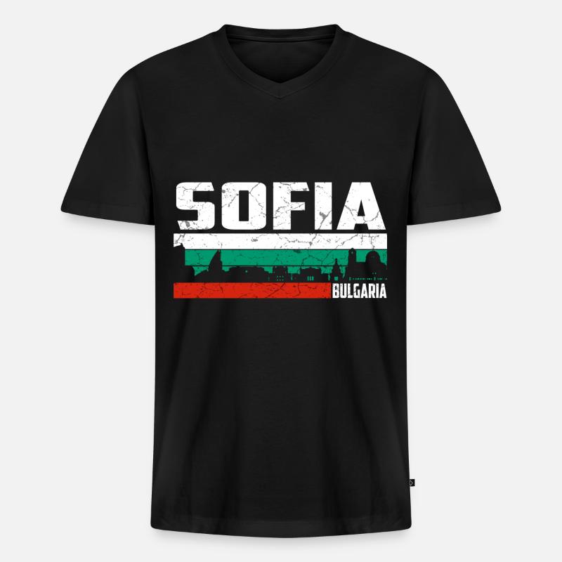 Sofia Bulgarien - Männer Premium Bio T-Shirt mit V-Ausschnitt - Schwarz