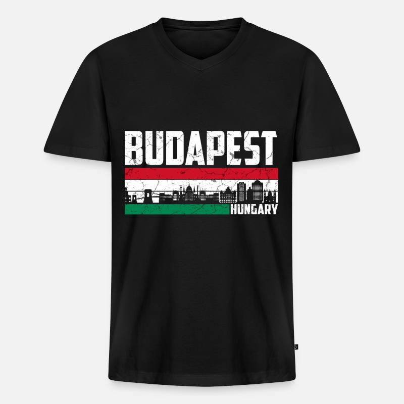 Budapest Ungarn - Männer Premium Bio T-Shirt mit V-Ausschnitt - Schwarz