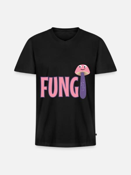 Fungi - Männer Premium Bio T-Shirt mit V-Ausschnitt - Schwarz